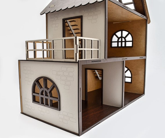 Casa de madera 3DBRT para muñecas DIY Kit / Casa de muñecas en