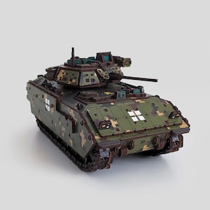 Modelo 3D de madera de vehículo de combate de infantería militar 3DBRT, kit de montaje, rompecabezas mecánico 3D, juguete de construcción de modelos, kit de bricolaje de vehículo de combate
