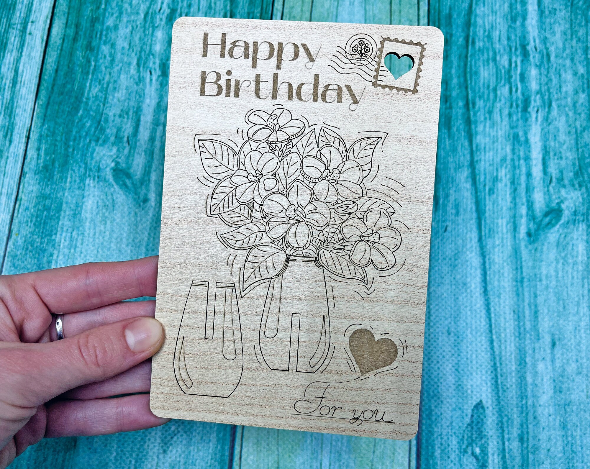 Happy Birthday 3D Pop up Card SVG, Bouquet Happy Bday Handmade, Laser ...