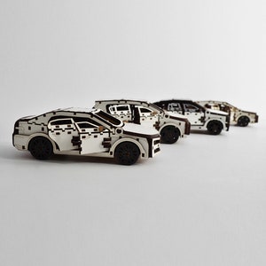 Ensemble de voitures en bois 4 en 1, 3DBRT Constructor Puzzle 3D Puzzle kit de montage de voitures en bois à collectionner, maquette de voiture en bois image 4