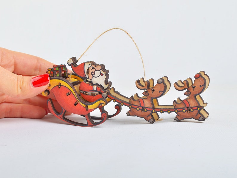 Download Laser cut files 3D Christmas ornament vector file Santa Claus | Etsy