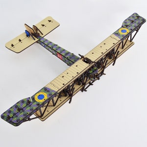 Wooden 3D plane 3DBRT Ilya Muromets, World War II Biplane Fighter, Miniature Plane Set,Aircraft Miniature, Adult Model DIY image 4