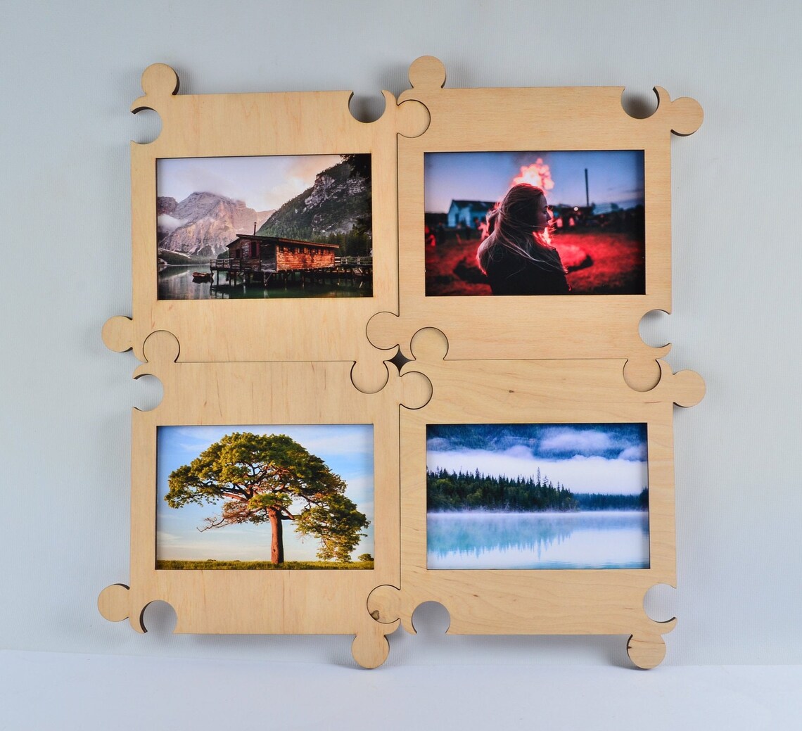 Wood Photo Frame collage photo frame family photo frame rustic Etsy