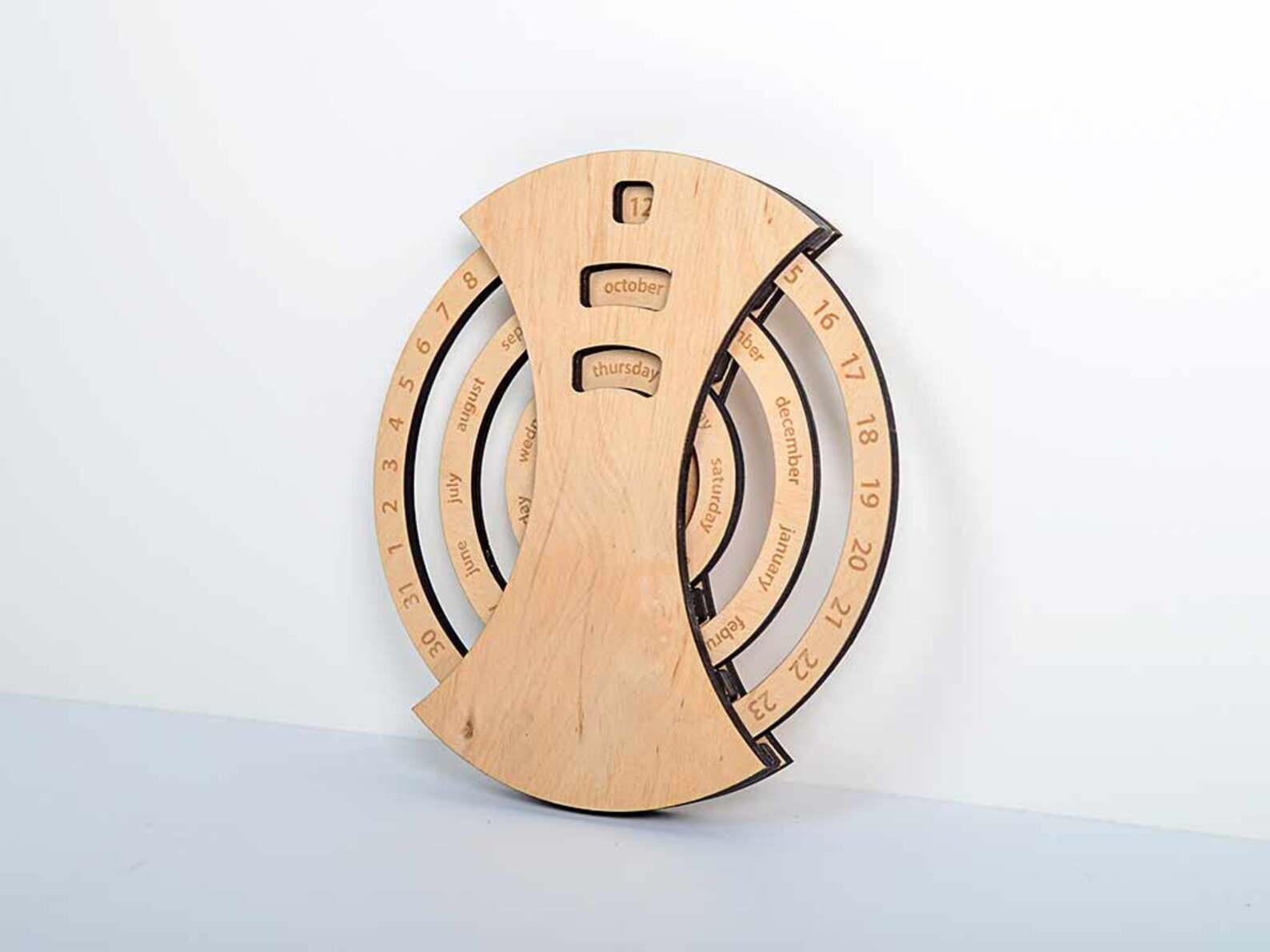 Laser Cut Files Of Wood Perpetual Calendar Template Vector Etsy