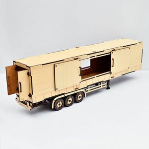 Wooden Trailer Mechanical 3DBRT, 3D Model for Self-Assembly, Constructor trailer wooden toy, puzzle, A trailer for a truck