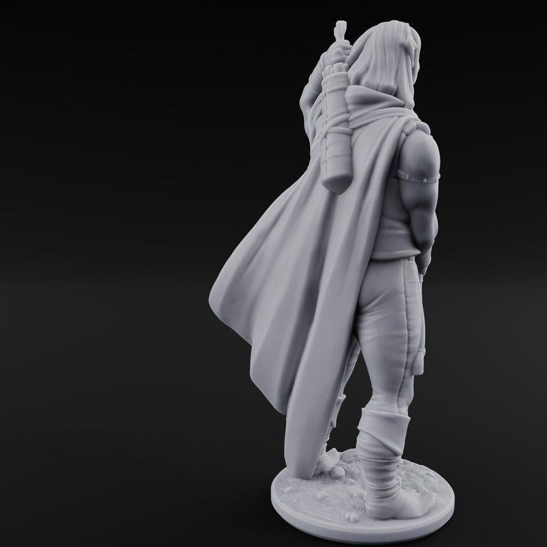 Shirtless and Sneering Elf Ranger C Miniature for D&D, Dungeons and ...