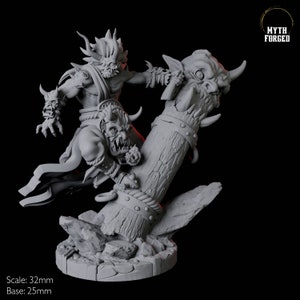 Japanese Style Bearded Devil or Oni Miniature B for D&D, Dungeons and Dragons, Pathfinder and many other tabletop games