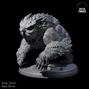 Wild Owlbear of Wildshape Miniature C voor D&D, Dungeons and Dragons, Pathfinder en vele andere tafelspellen