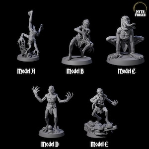 Five Screeching Ghouls Miniature for D&D, Dungeons and Dragons, Pathfinder and many other tabletop games