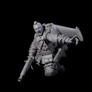 Weird War USA Diving Jetpack Rifleman E-miniatyr för D&D, Dungeons and Dragons, Pathfinder och många andra brädspel