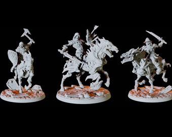 Three Nightmare Riders Miniature for D&D, Dungeons and Dragons, Pathfinder and many other tabletop games