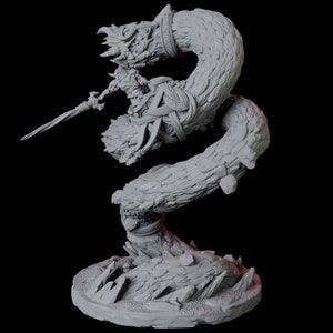 Dwarf Worm Rider Miniature A for D&D, Dungeons and Dragons, Pathfinder and many other tabletop games