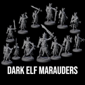 Deadly Dark Elf Marauder Company Miniature for D&D, Dungeons and Dragons, Pathfinder and many other tabletop games