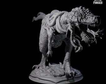Miniatura de T-Rex no muerto infectado: D&D, Pathfinder, juego de rol de mesa