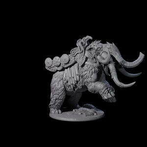 Tamed Wooly Mammoth Miniature for D&D, Dungeons and Dragons, Pathfinder and many other tabletop games
