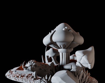 Funghi e porcospino - Forest Scatter Terrain Miniature per D&D, Dungeons and Dragons, Pathfinder e molti altri giochi da tavolo