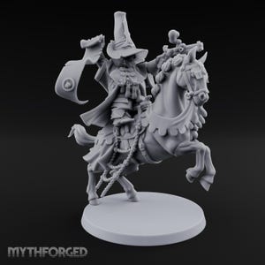 Pistol Waving Mounted Halfling Inquisitor Miniature for D&D, Dungeons and Dragons, Pathfinder and other TTRPGs