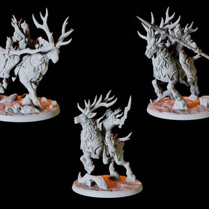 Elf Elven Stag Riders Miniature for D&D, Dungeons and Dragons, Pathfinder and many other tabletop games