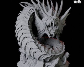 Coiled Giant Snake Miniature B for D&D, Dungeons and Dragons, Pathfinder and many other tabletop games