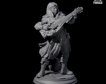 Swooning Elf Bard Miniature for D&D, Dungeons and Dragons, Pathfinder and many other tabletop games