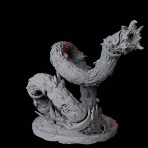 Thrashing Purple Worm Miniature B for D&D, Dungeons and Dragons, Pathfinder and many other tabletop games