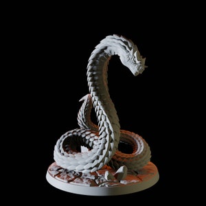 Giant Snake Miniature B for D&D, Dungeons and Dragons, Pathfinder and many other tabletop games