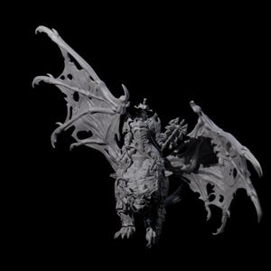 Swooping Dark Elf Manticore Rider F Miniature for D&D, Dungeons and Dragons, Pathfinder and many other tabletop games