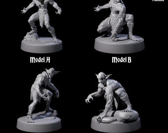 Four Eyeless Morlock Wretches Miniature for D&D, Dungeons and Dragons, Pathfinder and many other tabletop games