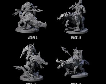 Fyra överraskningsminiatyrer av dvärgdrakar till D&D, Dungeons and Dragons, Pathfinder och många andra brädspel