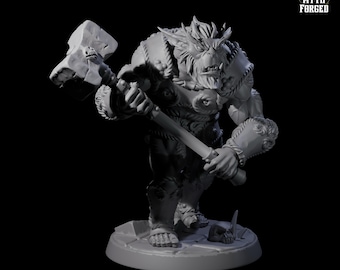 Grimy Greatgoblin or Bugbear Miniature B for D&D, Dungeons and Dragons, Pathfinder and many other tabletop games