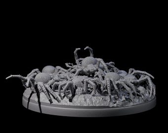 Grim Spider Swarm A Miniature for D&D, Dungeons and Dragons, Pathfinder and many other tabletop games