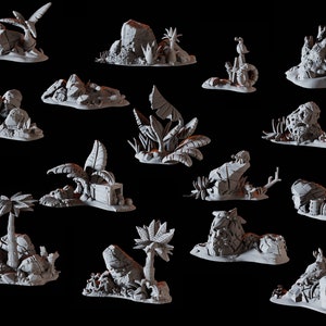 15 Coastal Terrain Scatter Miniatures Bundle for D&D, Dungeons and Dragons, Pathfinder and many other tabletop games