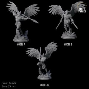Soaring Devas Miniatures Set of 3: D&D, Pathfinder, Tabletop RPG
