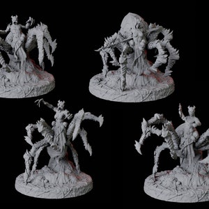 Four Evil Drider Miniatures for D&D, Dungeons and Dragons, Pathfinder and many other tabletop games