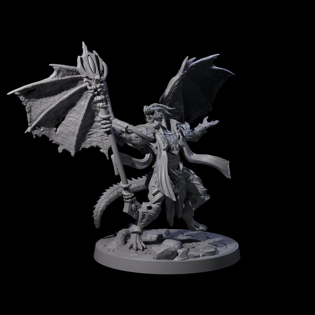 Unfurled Dragonborn Archmage Miniature for D&D, Dungeons and Dragons ...