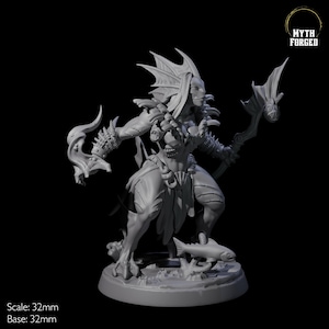Sodden Sahuagin, Merrow or Kau-Toa Warrior Miniature F for D&D, Dungeons and Dragons, Pathfinder and many other tabletop games