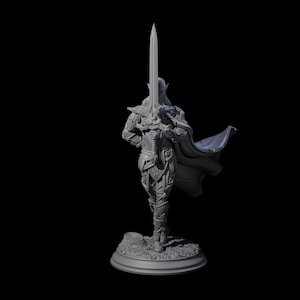 Miniatyr av Devout Elven Blade Dancer för D&D, Dungeons and Dragons, Pathfinder och många andra brädspel