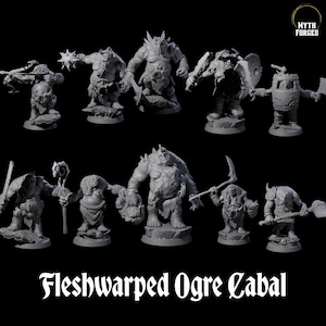 Miniatura Fleshwarped Ogre Cabal per D&D, Dungeons and Dragons, Pathfinder e molti altri giochi da tavolo