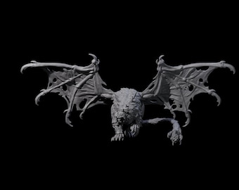 Stretching Dark Manticore A Miniature for D&D, Dungeons and Dragons, Pathfinder and many other tabletop games