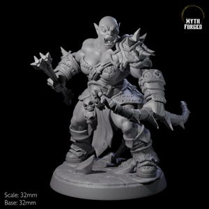 Marauding Orc Raider D Miniature for D&D, Dungeons and Dragons, Pathfinder and many other tabletop games