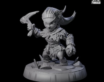 Galavanting Forest Halfling or Gnome Miniature D for D&D, Dungeons and Dragons, Pathfinder and many other tabletop games