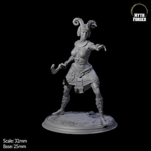 Pointing Tiefling Rogue or Fighter Miniature for D&D, Dungeons and Dragons, Pathfinder and many other tabletop games