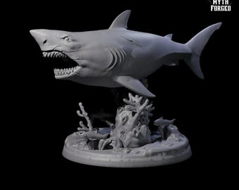 Toothy Giant Shark Great White Miniature B for D&D, Dungeons and Dragons, Pathfinder and many other tabletop games