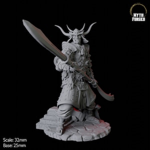 Oni Death Samurai Miniature B for D&D, Dungeons and Dragons, Pathfinder and many other tabletop games