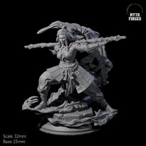 Female Elemental Water Monk Miniature for D&D, Dungeons and Dragons, Pathfinder and many other tabletop games