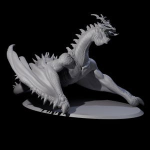 Roaring Green Dragon Miniature for D&D, Dungeons and Dragons, Pathfinder and many other tabletop games