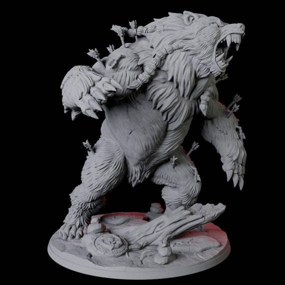 Giant Bear or Druid Wild Shape Miniature for D&D, Dungeons and Dragons, Pathfinder and many other tabletop games