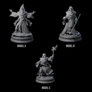 Three Masked Robed Cultists Miniature for D&D, Dungeons and Dragons, Pathfinder and many other tabletop games