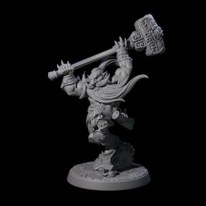 Raging Berserker Dwarf A Miniature for D&D, Dungeons and Dragons, Pathfinder and many other tabletop games