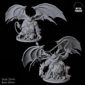 Zwei Abrikandilu, Dretch oder Wrecker Demon Miniaturen für D&D, Dungeons and Dragons, Pathfinder, Call of Cthulhu und viele andere Tabletop Spiele